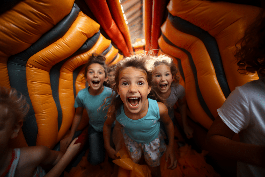 Kids in a bounce house having fun in Reno, Nevada