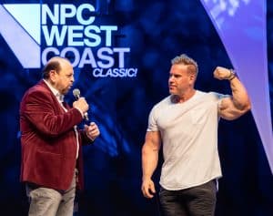 Jay Cutler now at the NPC West Coast Classic flexing with Lonnie